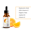 Hyaluronic acid and vitamin C brightening serum for hydration, anti-aging, and radiant skin