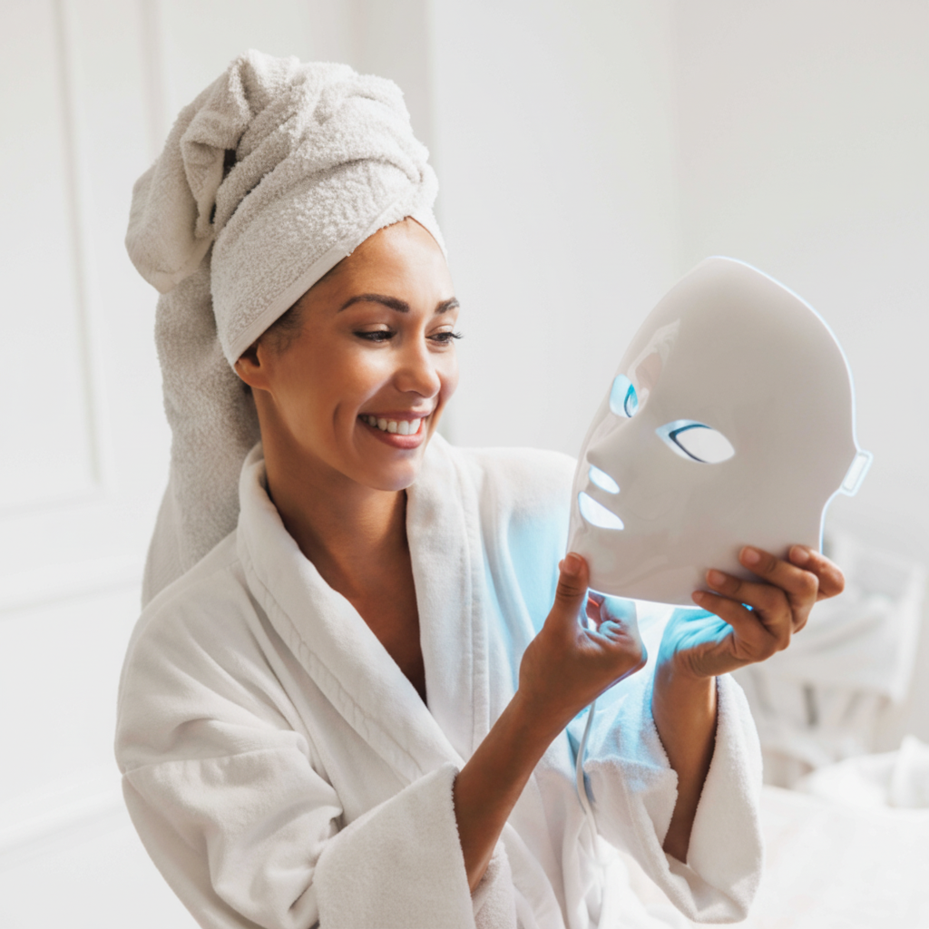 Professional LED facial treatment mask for home use
